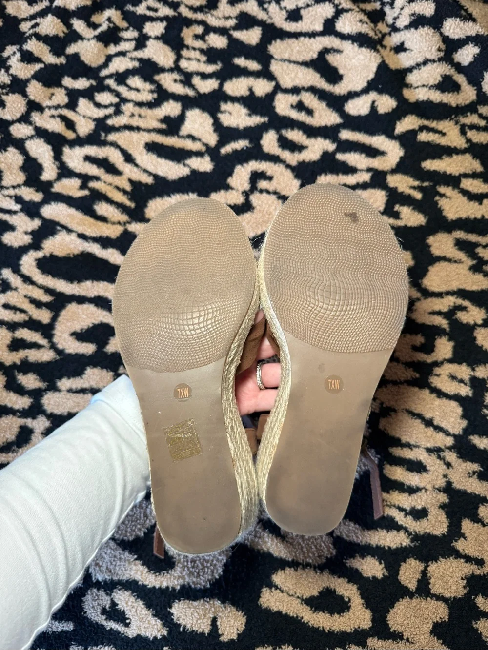 Brown Knot Strap Espadrille Wedge Sandals